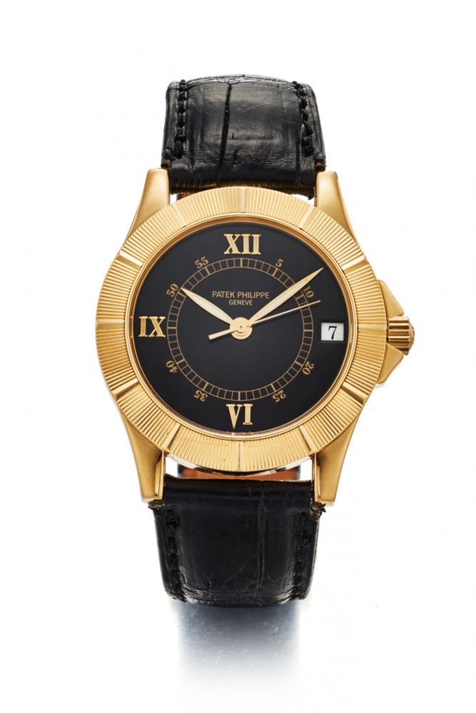 PATEK PHILIPPE REF. 5081 J, SELF-WINDING, CENTRE-SECONDS, DATE, BLACK DIAL. SO-CALLED “NEPTUNE”. 18K YELLOW GOLD