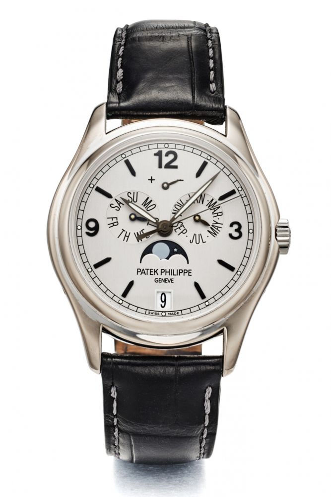 PATEK PHILIPPE REFERENCE 5250 G, CENTRE-SECONDS, ANNUAL CALENDAR, MOON PHASES, POWER- RESERVE. “ADVANCED RESEARCH”. LIMITED EDITION OF 100 PIECES. 18K WHITE GOLD