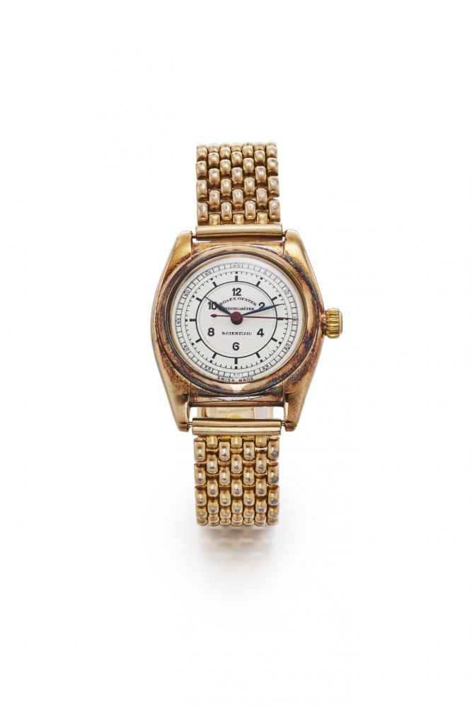 ROLEX REF. 3009,9K OYSTER CHRONOMETER SCIENTIFIC WITH ENAMEL DIAL, MECHANICAL
