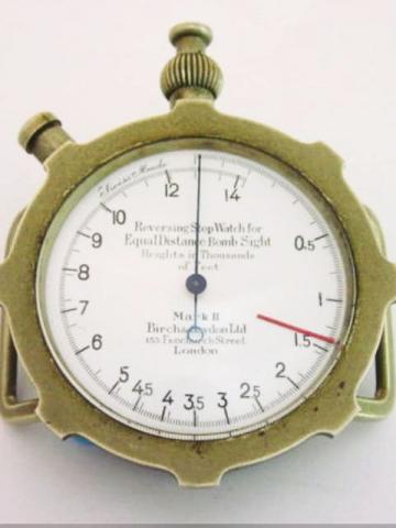 Birch & Gaydon Ltd, 153 Fenchurch Street, London, Mark II, Reversing Stop Watch for Equal Distance Bomb Sight, Height in Thousands of Feet, Ref. 176, Swiss. Produced in the 1940