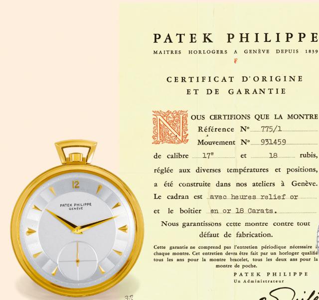 THE ESTIMATE FOR THIS LOT WAS CHANGED AT THE TIME OF THE AUCTION. Patek Philippe & Cie, Gen