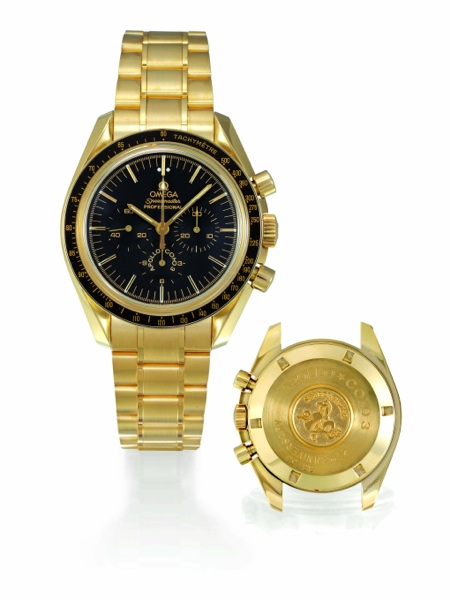 APOLLO-SOYUZ 2000 Omega, Speedmaster Professional, Apollo-Soyuz, No. 38, movement No. 77043061.Ref. BU 345.0056. Made in a limited edition of 50 examples in 2000 to commemorate.the 25th anniversary of the US-Soviet space rendez-vous on July 17, 1975..Very