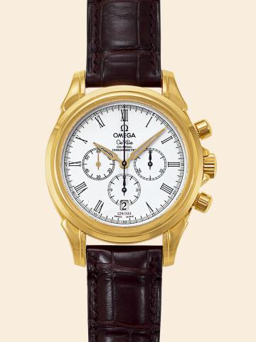 DeVille - Co-Axial Escapement, Chronometer.Automatic.Omega, DeVille - Co-Axial Escapement.Chronometer, Automatic, No. 329/333, Ref. 78054735..Made in a limited edition of 333 pieces in 2003..Very fine, large, self-winding, water-resistant, 18K yellow.gold