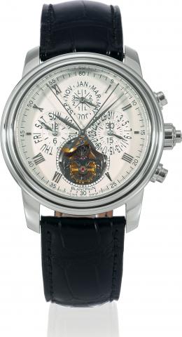 Le Brassus Tourbillon Quattro.Blancpain, Le Brassus Tourbillon Quattro, No. 21/50. Made in a limited edition of 50 pieces in 2006..Very fine and rare, large, self-winding, water-resistant, platinum wristwatch with visible one-minute flying.tourbillon regu