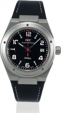Ingenieur AMG.International Watch Co., Schaffhausen, Ing_nieur.AMG, Automatic, case No. 3122307, Ref. 322703. Made exclusively.for Mercedes-AMG in 2004, sold on June 6th, 2005..Fine, tonneau-shaped, center seconds, self-winding, waterresistant.anti-magnet