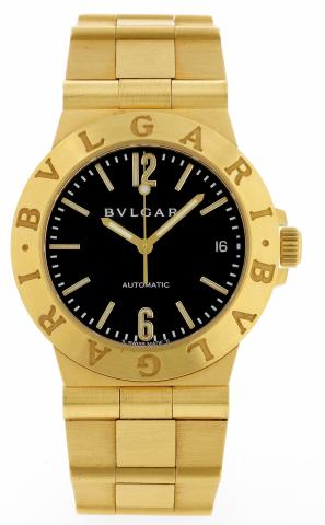 Bulgari, Automatic Ref. LCV35G. Made in the early.2000s..Fine, water-resistant, self-winding, 18K yellow gold.wristwatch with date and an 18K yellow gold Bulgari link bracelet.with hidden deployant clasp.