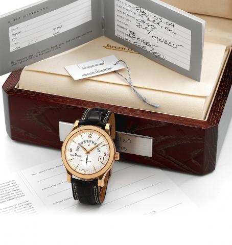 Master Control 1000 Hours.Jaeger LeCoultre for Tourneau, Master Control 1000 Hours, Ref. 146.2.02, No. 10/20. Made in a limited edition of 20.pieces for Tourneau circa 2003..Fine, large, water-resistant, self-winding 18K pink gold wristwatch with date, tw