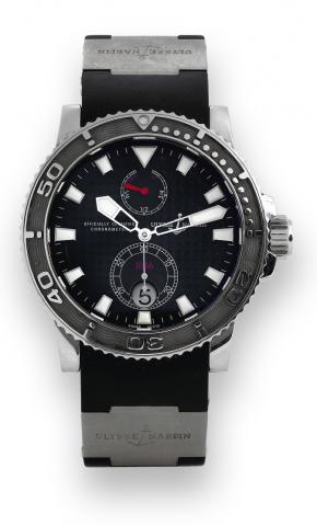 Marine Chronometer.Ulysse Nardin, Marine Chronometer 1846, Officially.Certified Chronometer. No.3354, Ref. 263-33. Made in.2007, sold on April 27, 2007..Fine, self-winding, water-resistant, stainless steel chronometer.wristwatch with date, power reserve, 