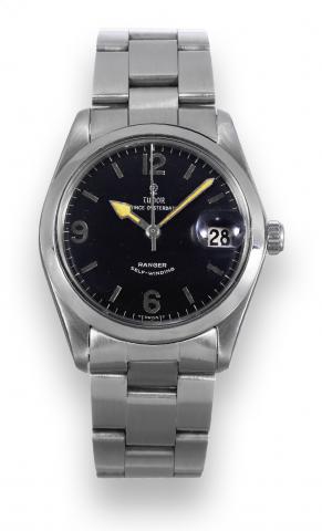 Ranger.Tudor, Prince Oysterdate, Ranger, Self-Winding, case made by Rolex.Geneva, No. 533867, Ref. 7996. Made in 1960..Fine and rare, tonneau-shaped, water-resistant, center seconds, self-winding, stainless.steel wristwatch with date and a stainless steel