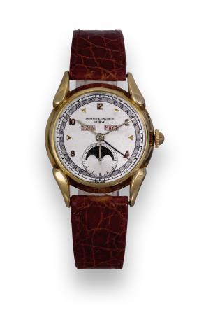 Yellow Gold Claw Lugs Triple Date.Vacheron & Constantin, Gen