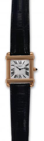 Tank Chinoise.Cartier, Paris, Tank Chinoise, No. 0047CE, Ref..2684G. Made circa 2007..Very fine, elegant, square, water resistant, 18K pink gold.wristwatch with an 18K pink gold Cartier deployant clasp..Accompanied by fitted box, guarantee and booklet.