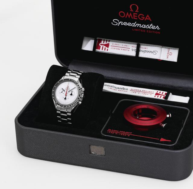 Alaska Project.Omega, Speedmaster Professional, No. 1808/1970.movement No. 77212789, Ref. ST. 311.32.42.30.04.001. Made in a limited.series of 1970 examples in 2008, sold on September 6th, 2008..Very fine and rare, asymmetric, water-resistant, stainless s