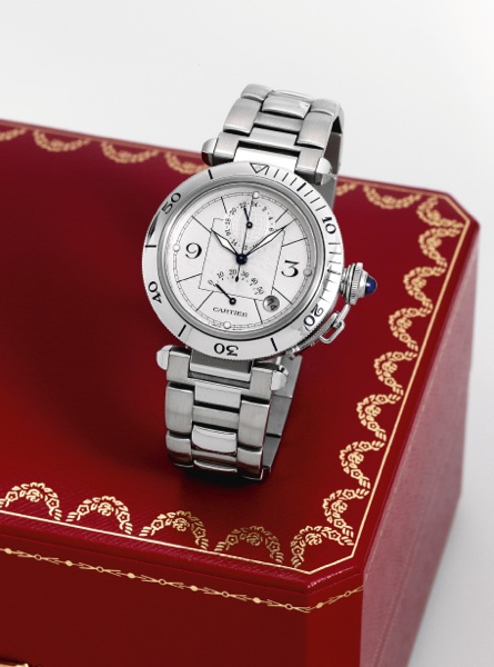 Pasha _ Two Time Zone.Cartier, Pasha _ Two Time Zone, case No..884802UF, Ref. 2388. Made in the late 1990