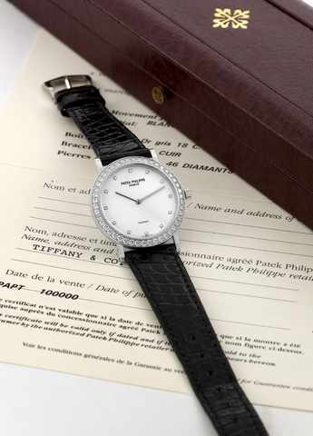 Patek Philipp e Ref. 5006 White Gold.Diamonds, Retailed by Tiffany & Co..Patek Philippe & Cie, Gen