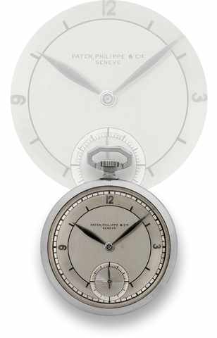 PATEK PHILIPPE STAINLESS STEEL POCKET WATCH.Patek Philippe & Cie, Gen