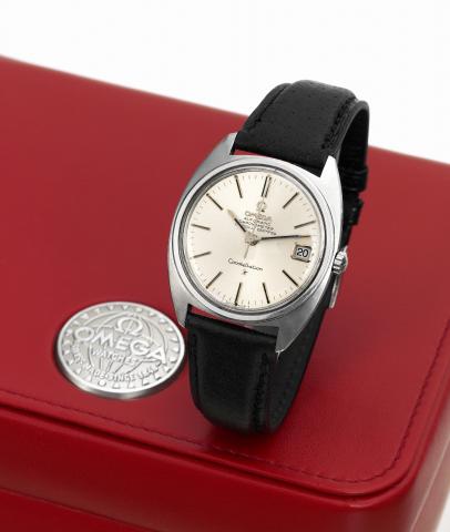 Omega, steel d-case.Omega, Automatic Chronometer Officially Certified.Constellation, movement No. 25665595, Ref. ST168017..Made circa 1967..Fine, tonneau-shaped, self-winding, center seconds, waterresistant.stainless steel chronometer`s wristwatch with da