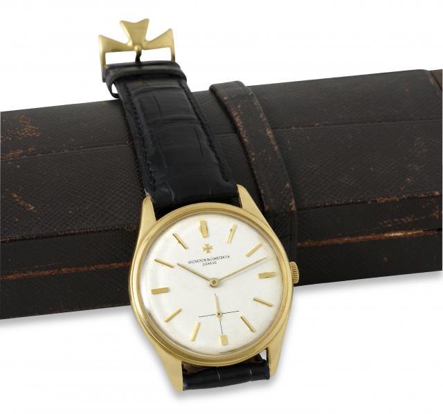 Vacheron Constantin Yellow Gold.Vacheron & Constantin, Geneve, movement No. 515103, case.No. 366158, Ref. 6308. Made in the 1960s..Very fine, water resistant, 18K yellow gold wristwatch with an.18K yellow gold Vacheron Constantin buckle..Accompanied by a 