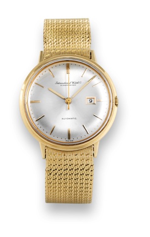 International Watc h & Co..International Watch & Co., (IWC), Schaffhausen, Automatic.movement No. 1696059, case No. 1700671, Ref. 603..Made in the 1960s..Very fine, self-winding (Pellaton system), center seconds.18K yellow gold wristwatch with date and an