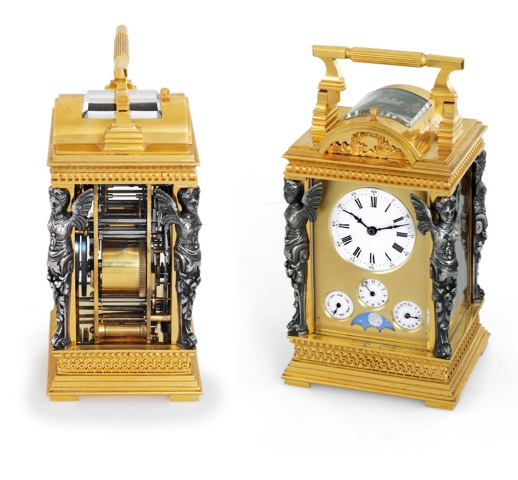Grande & Petite Sonnerie Carriage Clock with Calendar.Moon Phases & Baron