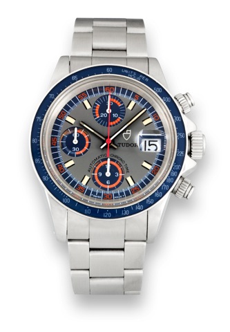 Tudor - Ref. 9420 - Chrono Time.Tudor, Automatic - Chrono Time, case No. 880201, Ref..9420/0, case made by Rolex, Geneva. Made in the 1980s..Fine, self-winding, water resistant, stainless steel wristwatch.with round button chronograph, registers, tachomet