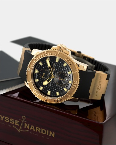 Ulysse Nardin - Pink Gold.Marine Chronometer.Ulysse Nardin, Le Locle, Suisse, Officially Certified Marine.Chronometer, movement No. 34565, No. 092, Ref. 266-33..Made in 2004..Fine, self-winding, water resistant, 18K pink gold chronometer.diver