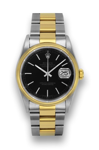 Rolex, Ref. 16203, Stainless Steel and Gold.Datejust.Rolex Oyster Perpetual, Date-Just, Superlative Chronometer.Officially Certified, Case No., Ref. 16203. T536516. Made in.1996..Fine, tonneau-shaped, center seconds, self winding, stainless.steel and yell