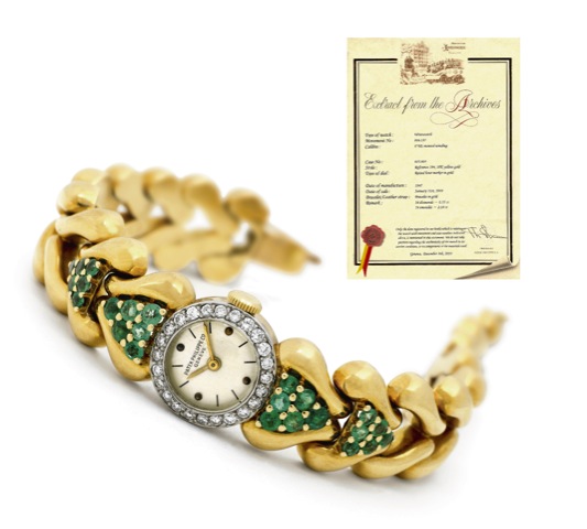 PATEK PHILIPPE - REF. 294 - YELLOW GOLD - DIAMONDS & EMERALDS.Patek Philippe & Co., Gen