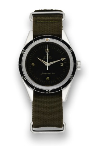 OMEGA SEAMASTER 300.Omega, Seamaster, 300, Automatic.movement No. 19359504, Ref. 14755-61.CK. Made in 1963..Fine and rare, center seconds, selfwinding.water-resistant, stainless steel.wristwatch with revolving black and steel.bezel. Accompanied by the Ext