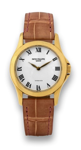 PATEK PHILIPPE REF. 4905 YELLOW GOLD.RETAILED BY TIFFANY & CO..Patek Philippe & Cie, Gen
