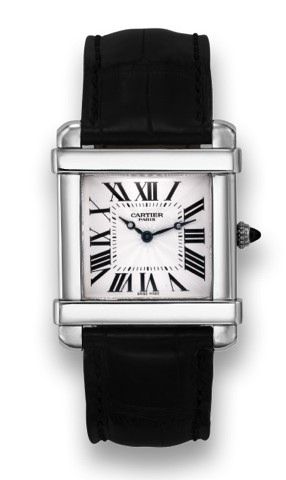 CARTIER REF. 2685G PLATINUM OVERSIZE TANK.CHINOISE.Cartier, Paris, Tank Chinoise - Mecanique, No. 0053CE, Ref..2685G. Made circa 2004..Very fine, rare and elegant, square, water-resistant, platinum.wristwatch with an 18K white gold Cartier deployant clasp
