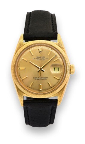 ROLEX REF. 1602 YELLOW GOLD DATEJUST.Rolex, Oyster Perpetual, DateJust, Superlative Chronometer Offcially Certified.case No. 1065954, Ref. 1602/1601. Made circa 1964..Fine and rare, center seconds, water resistant, self-winding, 18K yellow gold.wristwatch