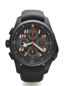 GIRARD PERREGAUX REF 49930. LEFT HANDED CHRONOGRAPH PVD COATED. Girard-Perregaux, R & D 01Left Handed Chronograph, No. 1 / 249, Ref.. 49930. Made circa 2004.. Fine, self-winding, stainless steel PVD-Coated and ceramic wristwatch. with oval button chronogr