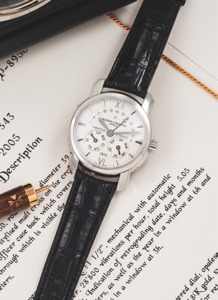 VACHERON CONSTANTIN REF. 47031 MALTE RETROGRADE PERPETUAL CALENDAR PLATINUM. Vacheron Constantin, Genève, “Malte Retrograde Perpetual. Calendar”, Automatic, No. 933343, case No. 778966, Ref.. 47031. Made in 2005.. Very fine and rare, self-winding, water-r