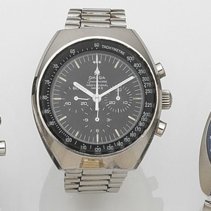 Speedmaster Professional Mark II, Ref:145.014, Movement No.31618742, Circa 1971 17-jewel Cal.861 manual wind movement, matt black dial with luminous baton hour markers, white outer 1/5th second divisions, raised outer tachymeter scale, white pointed baton