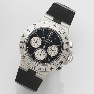 Diagono Professional, Ref:CH 40 S TA, Case No.L1504, Circa 2000 Jewelled automatic movement, matt black dial with applied polished baton hour markers, raised white outer 1/5th second divisions with luminous baton five minute markers, polished pointed bato