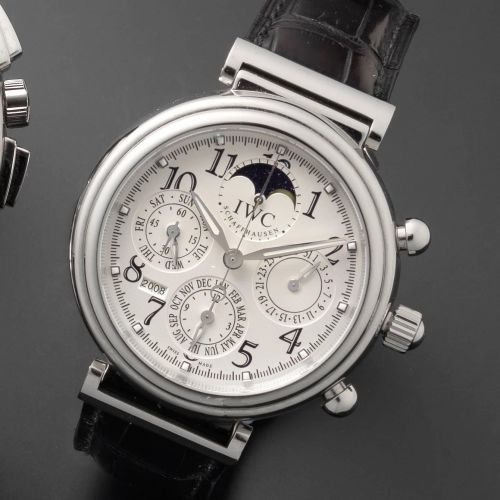 IWC. A stainless steel automatic perpetual calendar wristwatch
