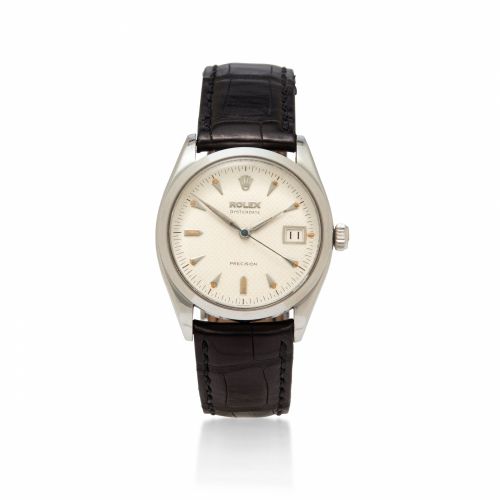 Rolex. A fine stainless steel center seconds wristwatch with date