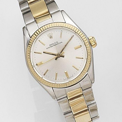 Rolex. A midsize stainless steel and gold automatic bracelet watch