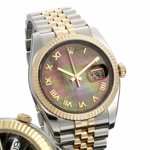 Rolex. A stainless steel and gold automatic calendar bracelet watch