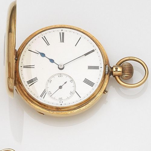 John Bennett, 65 & 64 Cheapside, London. An 18ct gold keyless wind half hunter pocket watch