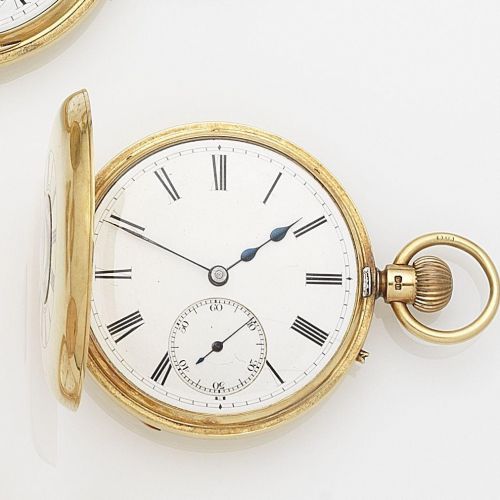 John Bennett, 65 & 64 Cheapside, London. An 18ct gold keyless wind half hunter pocket watch