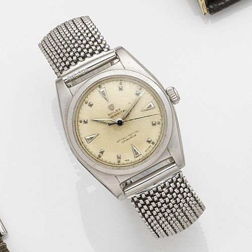 Rolex. A stainless steel automatic bubble back bracelet watch