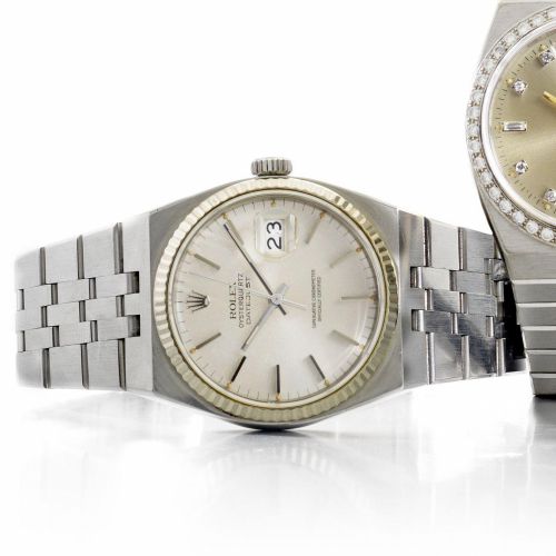 Rolex. A stainless steel quartz calendar bracelet watch