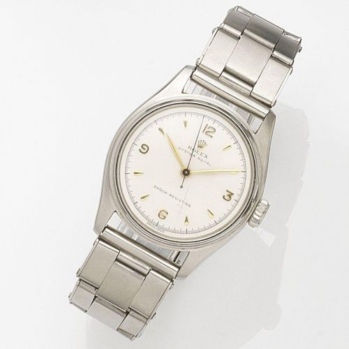 Rolex. A stainless steel manual wind bracelet watch