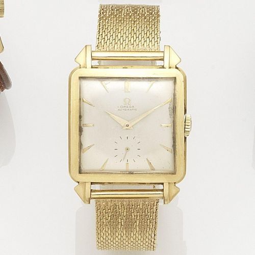 Omega. An 18k gold automatic bracelet watch