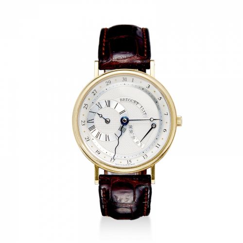 Breguet. A fine 18K gold automatic wristwatch with regulator dial, date and power reserve