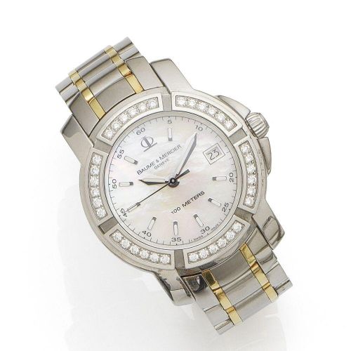 Baume & Mercier. A stainless steel quartz calendar bracelet watch