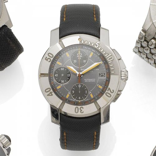 Baume & Mercier. A stainless steel automatic calendar chronograph wristwatch