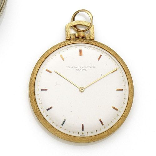 Vacheron & Constantin. An 18K gold keyless wind open face pocket watch