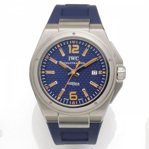IWC. A stainless steel automatic calendar wristwatch